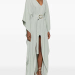 Abito lungo cassandra con scollo a v in grigio Taller marmo - donna 