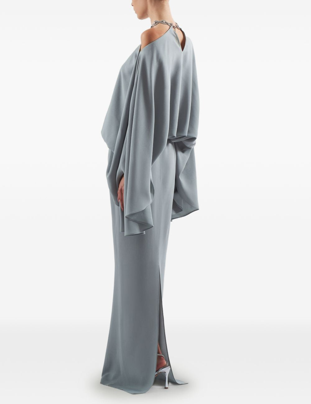 Abito maxi con choker in cristalli cyclades in blu Taller marmo - donna 