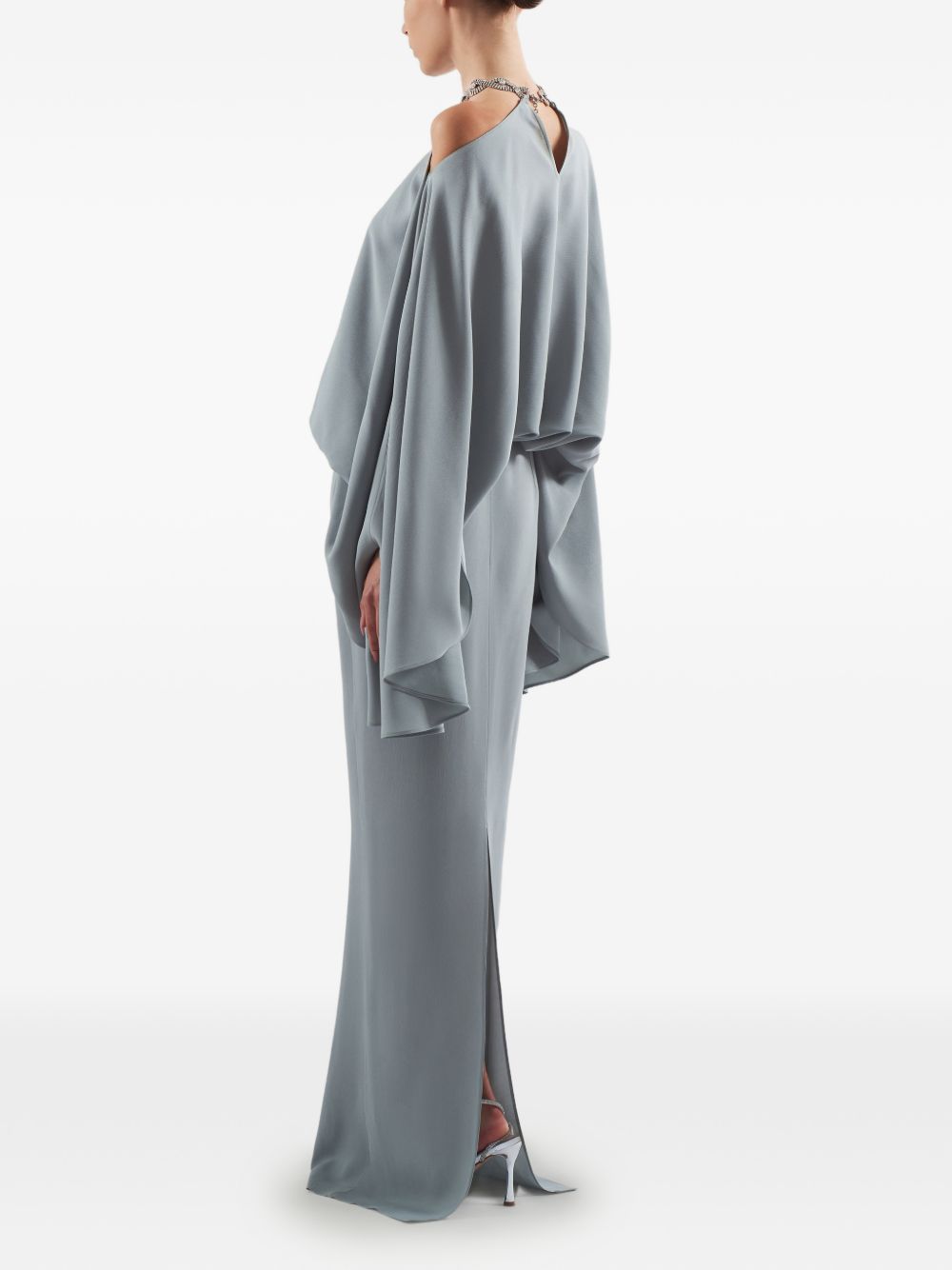 Abito maxi con choker in cristalli cyclades in blu Taller marmo - donna 