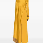 Abito lungo con frange e drappeggio mounia in giallo ambra Taller marmo - donna 