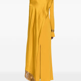 Abito lungo con frange e drappeggio mounia in giallo ambra Taller marmo - donna 