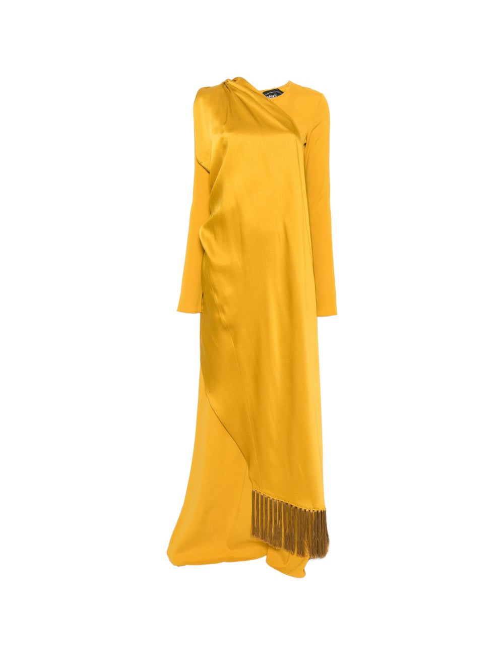 Abito lungo con frange e drappeggio mounia in giallo ambra Taller marmo - donna 