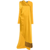 Abito lungo con frange e drappeggio mounia in giallo ambra Taller marmo - donna 