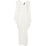 Abito maxi con scollo a V in bianco Taller marmo - donna 