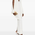 Abito maxi con scollo a V in bianco Taller marmo - donna 