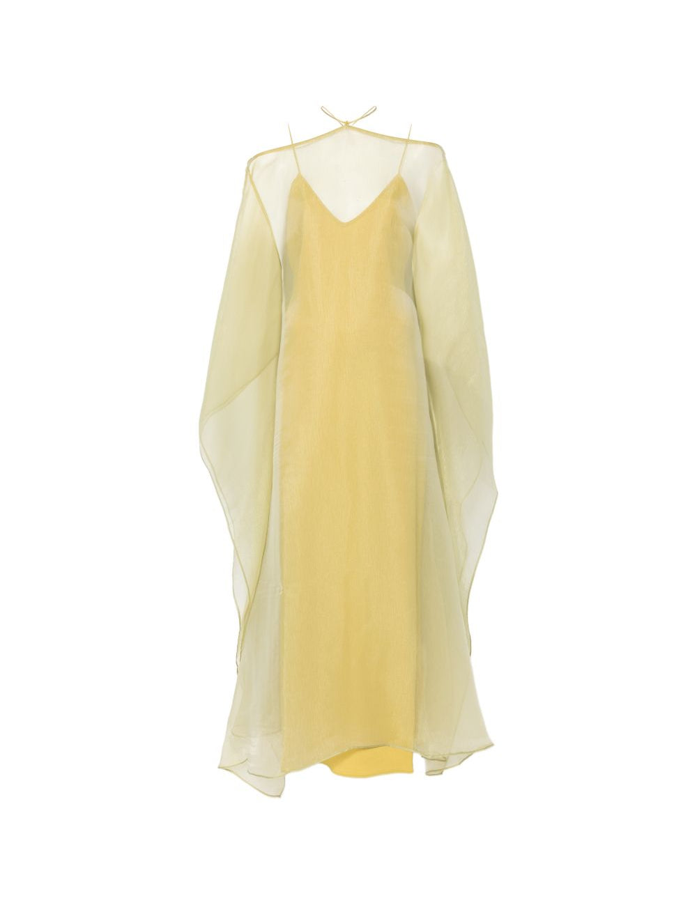 Abito da sera con design semi-trasparente in giallo Taller marmo - donna 