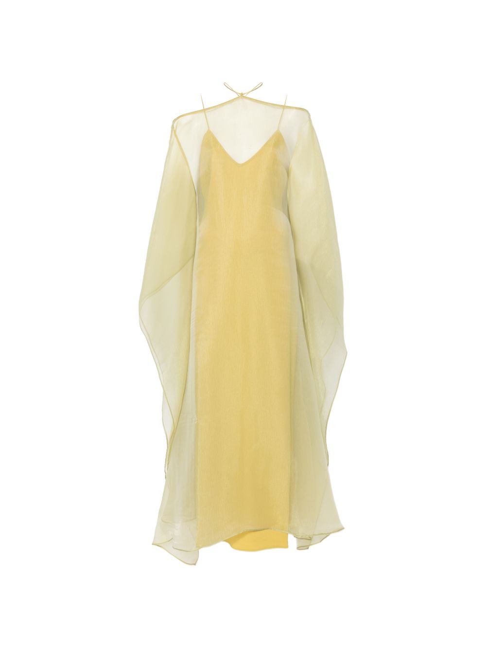 Abito da sera con design semi-trasparente in giallo Taller marmo - donna 