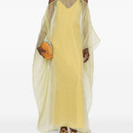 Abito da sera con design semi-trasparente in giallo Taller marmo - donna 