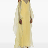 Abito da sera con design semi-trasparente in giallo Taller marmo - donna 