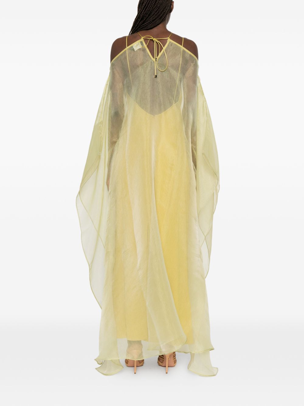Abito da sera con design semi-trasparente in giallo Taller marmo - donna 