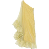 Abito lungo monospalla Cicogna in giallo taller marmo - donna<BR/> 