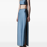 Gonna con finitura satinata sheat in blu Temily - donna 