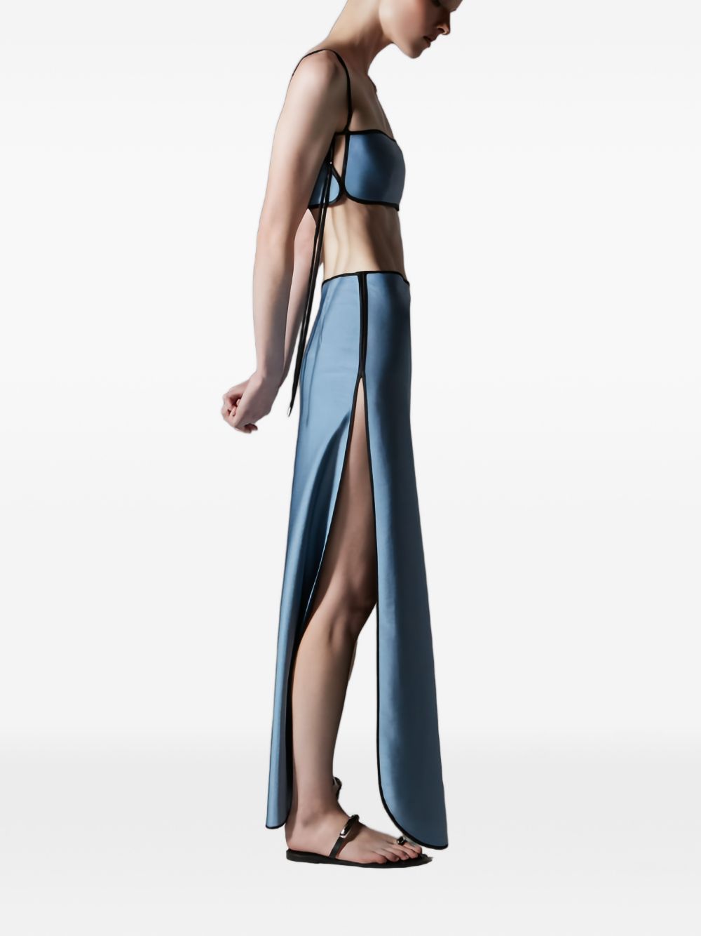 Gonna con finitura satinata sheat in blu Temily - donna 