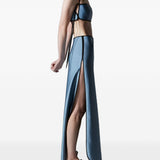 Gonna con finitura satinata sheat in blu Temily - donna 
