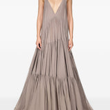 Abito maxi con scollo a v in grigio Temily - donna 