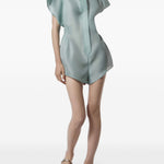 Tuta in seta racer in celeste Temily - donna 