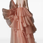 Abito Apollo con scollo a V profondo in rosa Temily - donna 