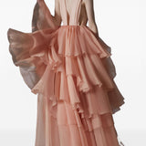 Abito Apollo con scollo a V profondo in rosa Temily - donna 