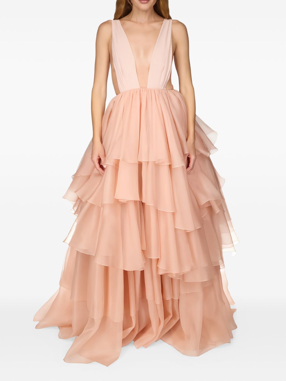 Abito Apollo con scollo a V profondo in rosa Temily - donna 