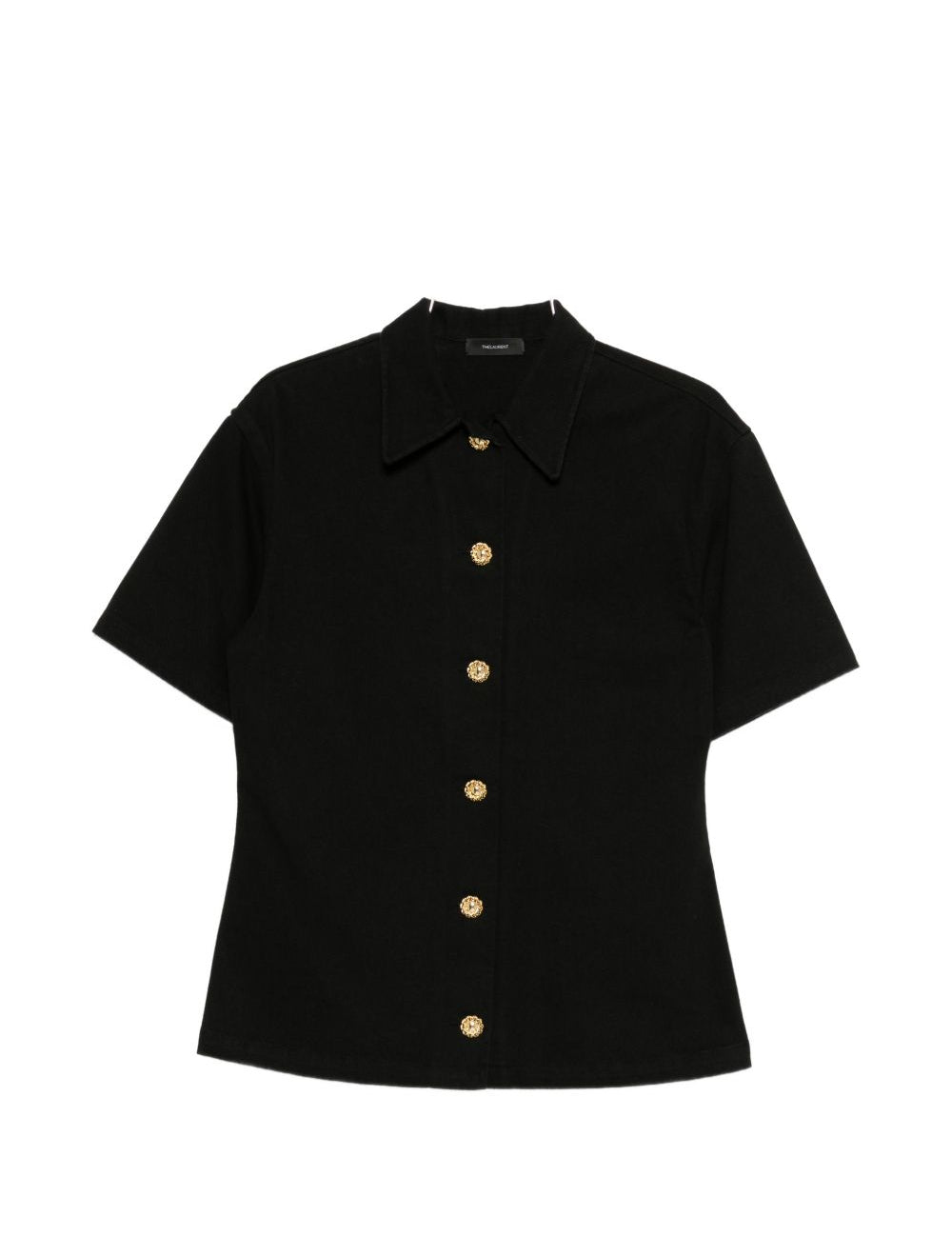 Camicia a maniche corte con bottoni in nero Thelaurent - donna 