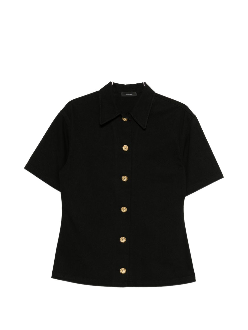 Camicia a maniche corte con bottoni in nero Thelaurent - donna 
