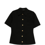 Camicia a maniche corte con bottoni in nero Thelaurent - donna 
