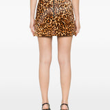 Minigonna con stampa animalier in marrone Thelaurent - donna 