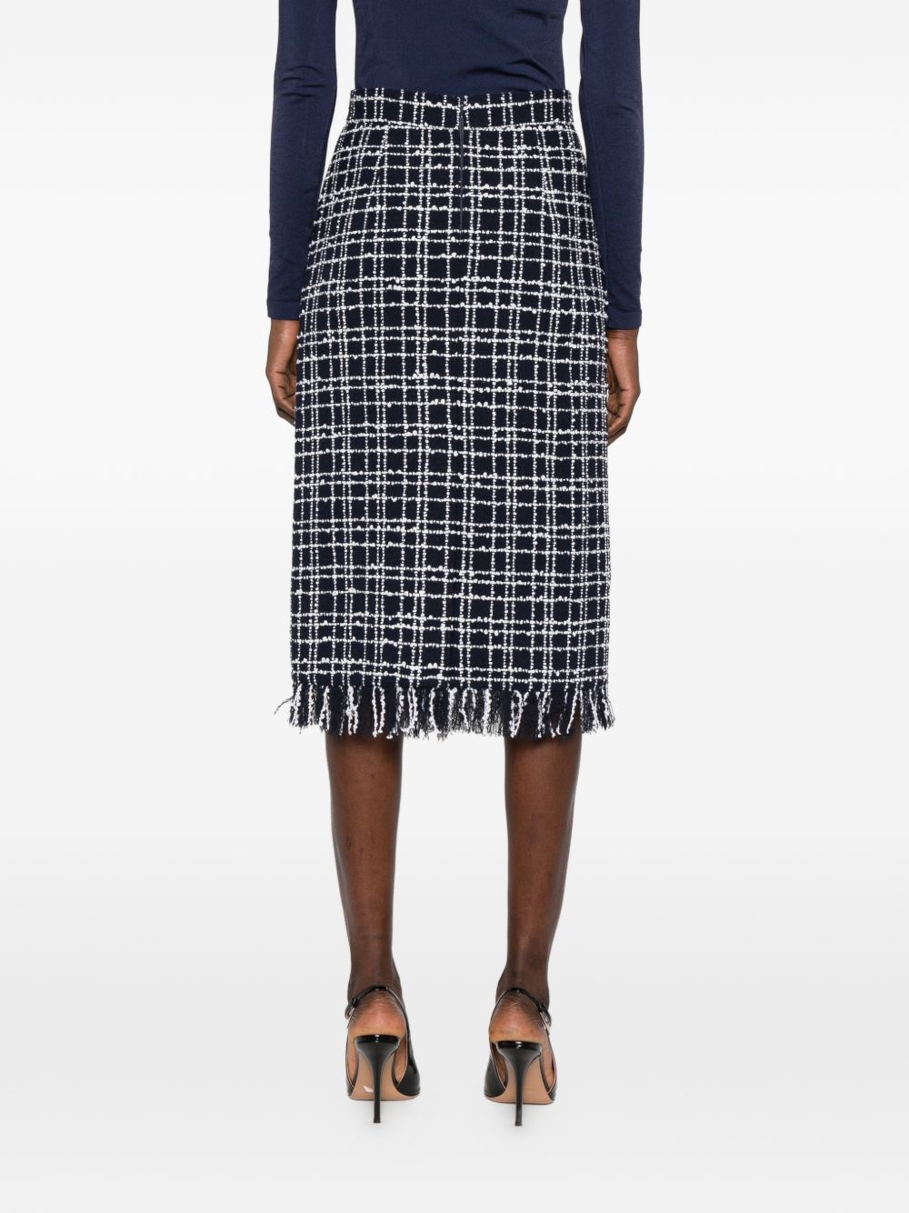 Gonna midi a quadri in blu Thelaurent - donna 