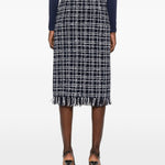 Gonna midi a quadri in blu Thelaurent - donna 