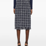 Gonna midi a quadri in blu Thelaurent - donna 