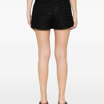 Shorts con paillettes in nero Thelaurent - donna 