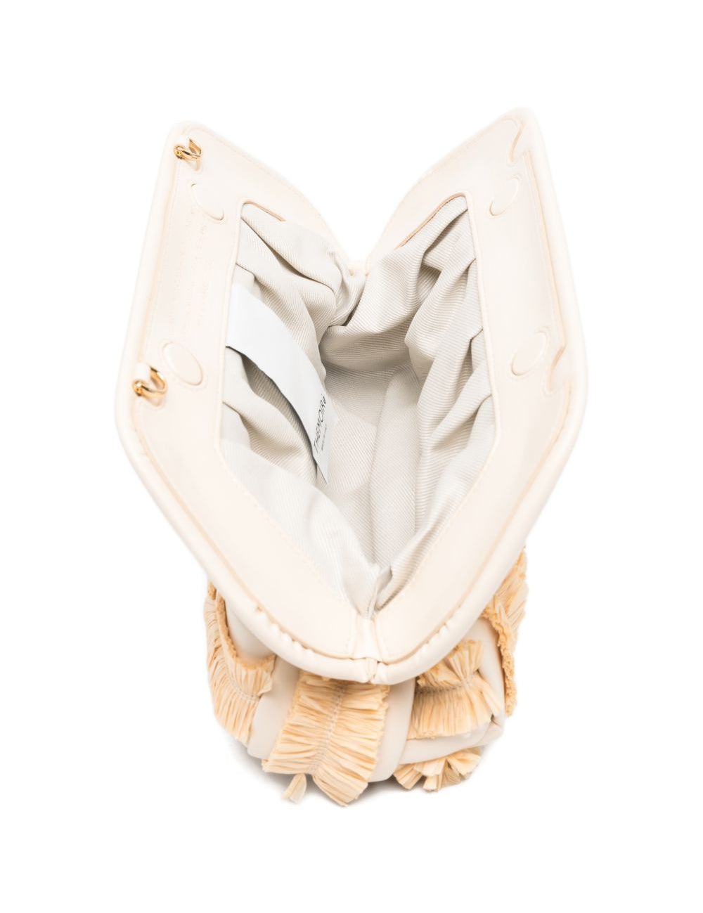 Clutch bios con inserti in rafia in avorio e beige Themoirè - donna 