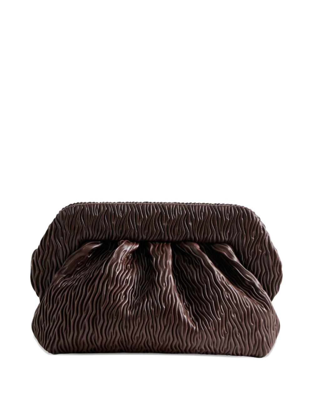 Clutch bios arricciata in marrone themoirè - donna 