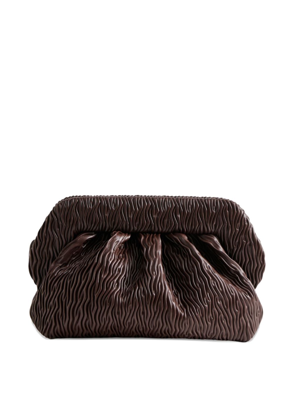 Clutch bios arricciata in marrone themoirè - donna 