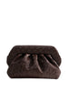 Themoirè brown ruched clutch bag - women