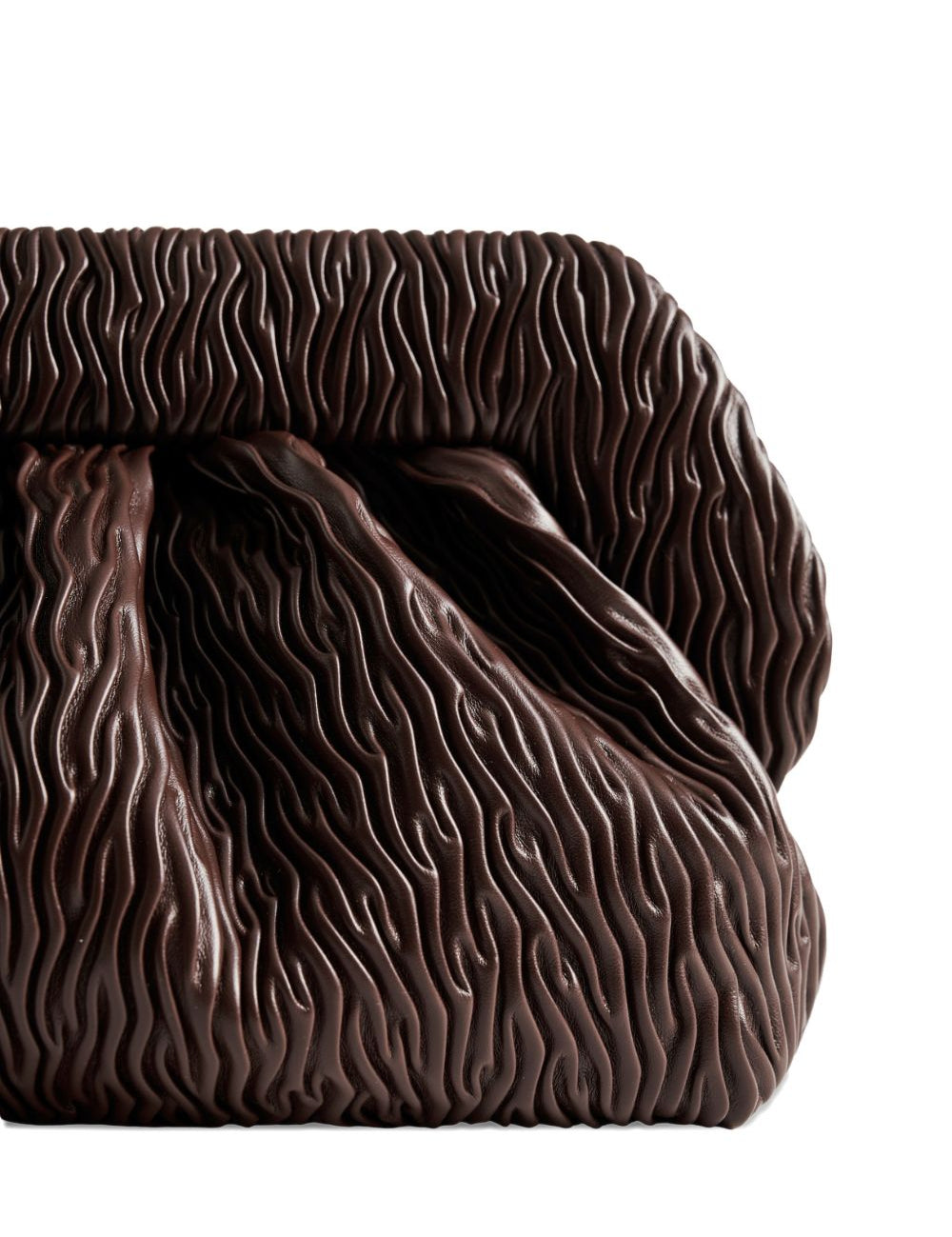 Clutch bios arricciata in marrone themoirè - donna 