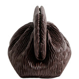 Clutch bios arricciata in marrone themoirè - donna 