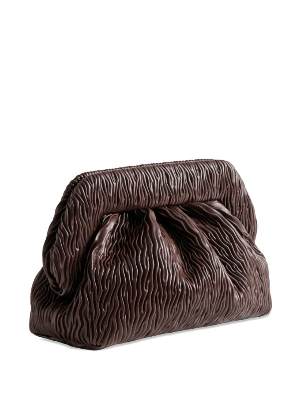 Clutch bios arricciata in marrone themoirè - donna 