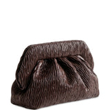 Clutch bios arricciata in marrone themoirè - donna 