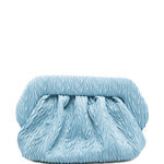 Clutch bios arricciata in azzurro themoirè - donna 