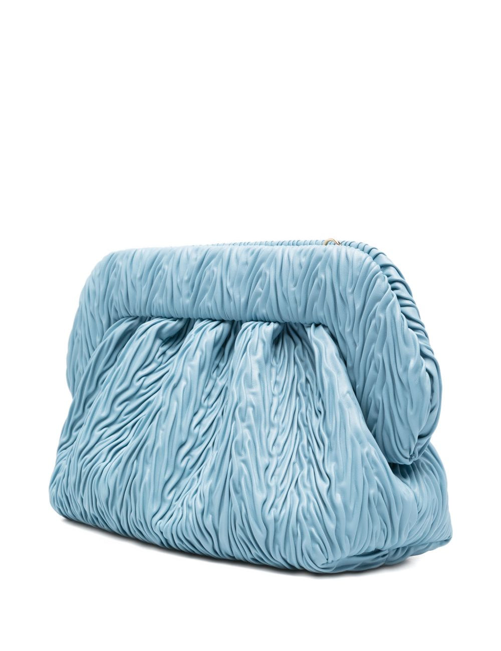 Clutch bios arricciata in azzurro themoirè - donna 
