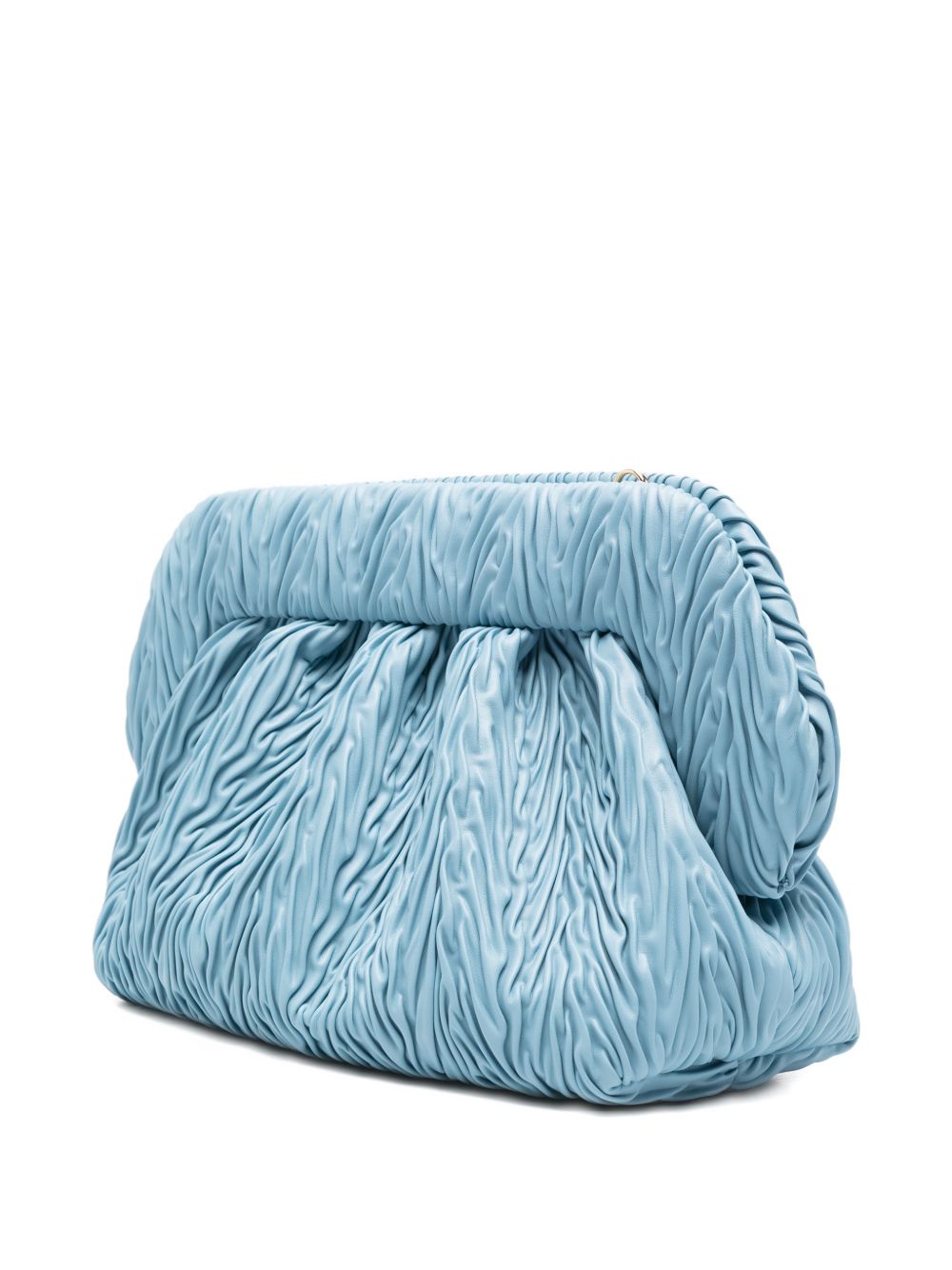 Clutch bios arricciata in azzurro themoirè - donna 