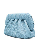 Clutch bios arricciata in azzurro themoirè - donna 