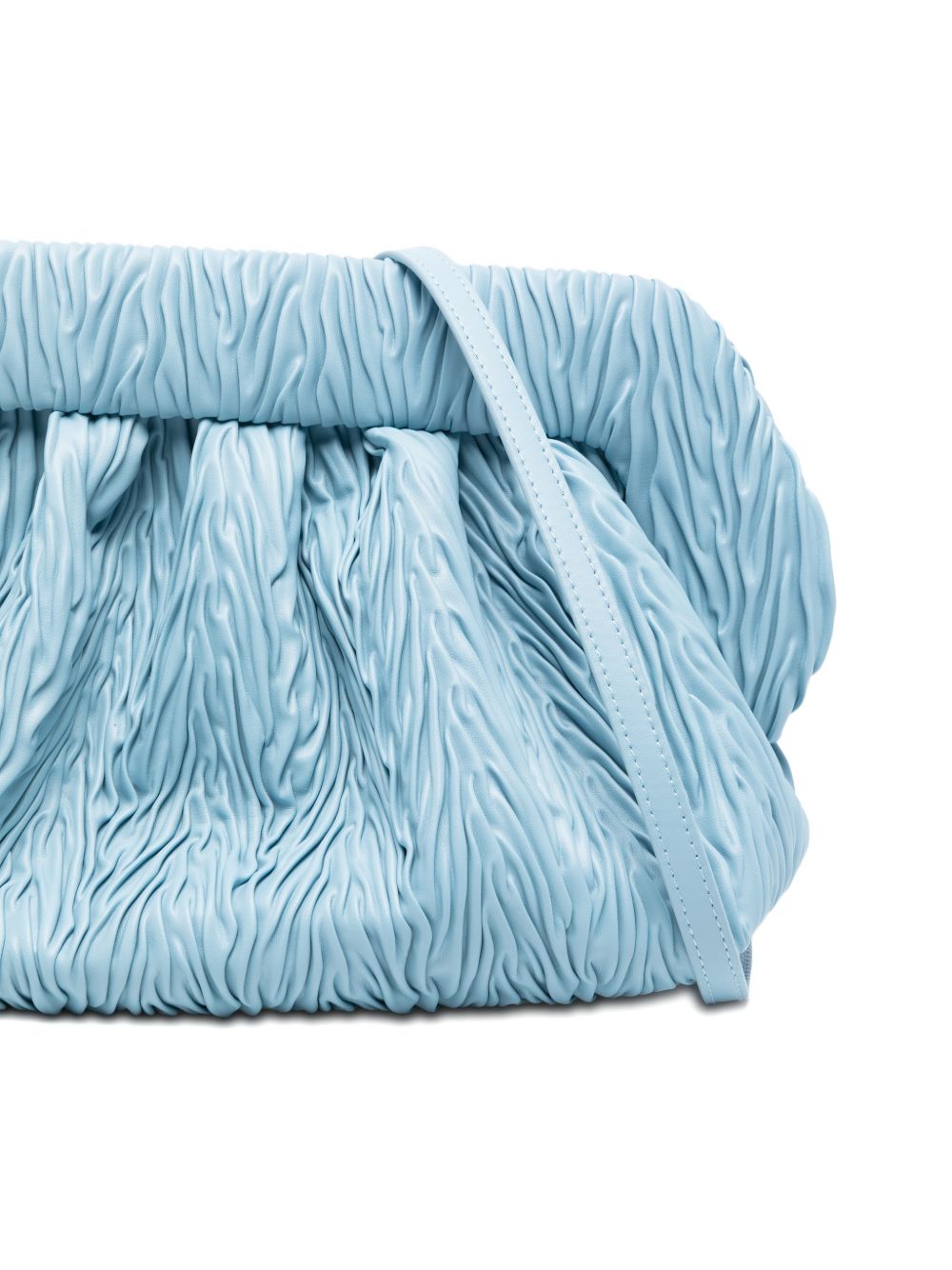 Clutch bios arricciata in azzurro themoirè - donna 