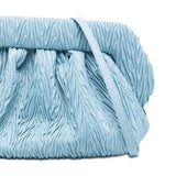 Clutch bios arricciata in azzurro themoirè - donna 