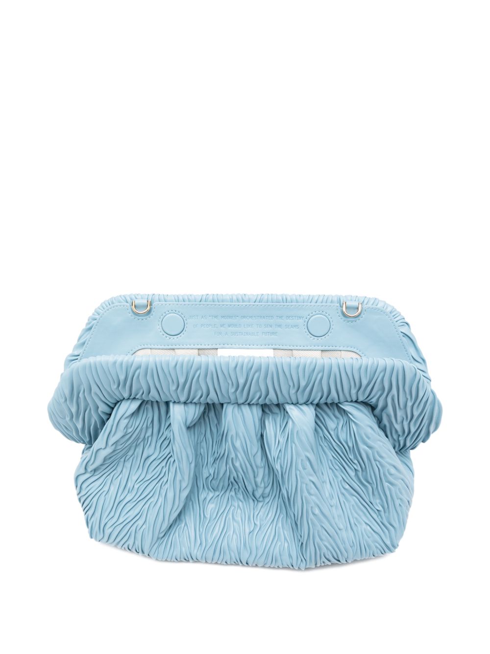 Clutch bios arricciata in azzurro themoirè - donna 
