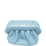 Clutch bios arricciata in azzurro themoirè - donna 