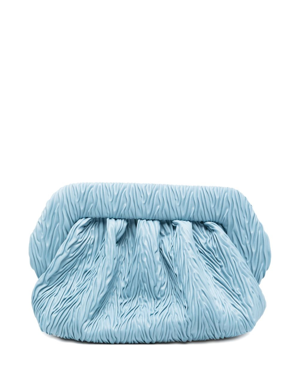 Clutch bios arricciata in azzurro themoirè - donna 