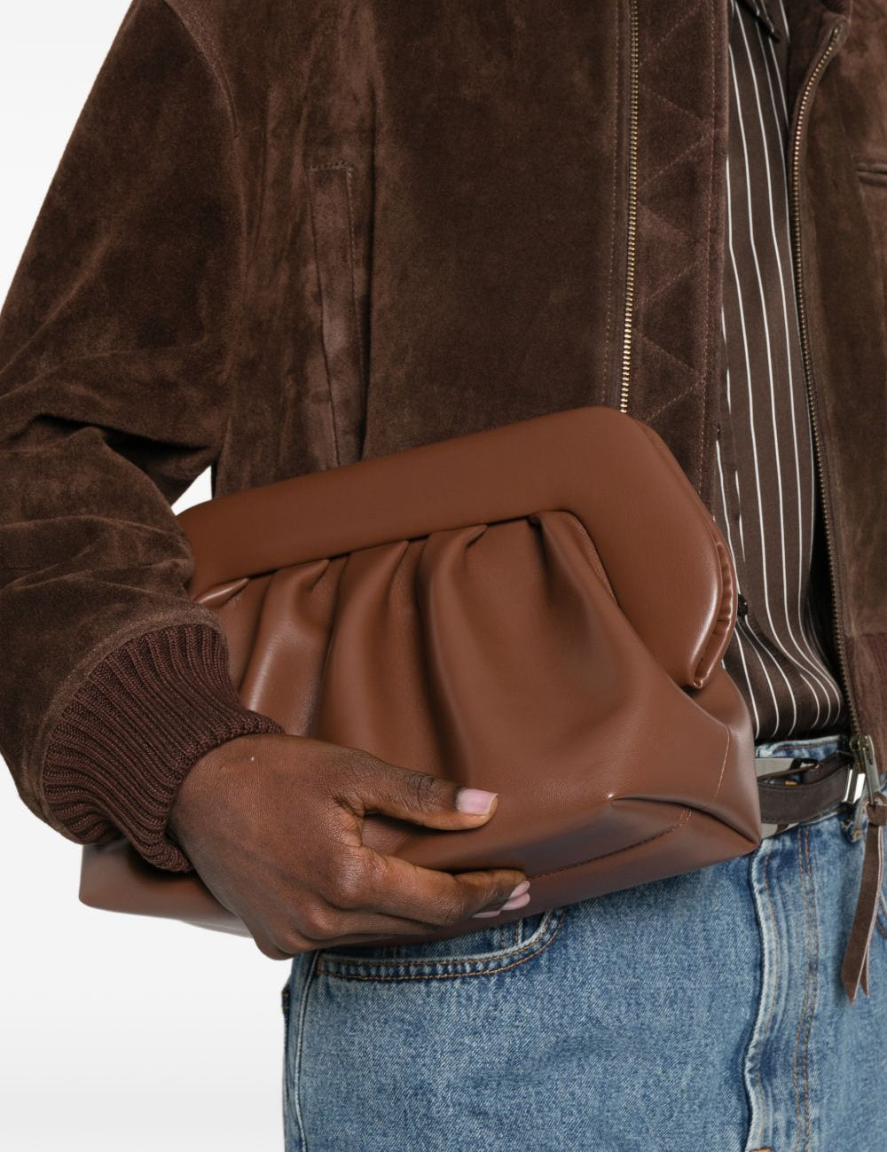 Clutch bios in marrone Themoirè - donna 