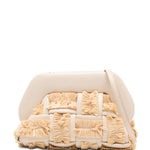 Clutch bios piccola con inserti in rafia in avorio e beige Themoirè - donna 